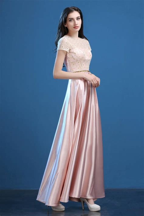 Alabaster Pink Long Silk Dress .